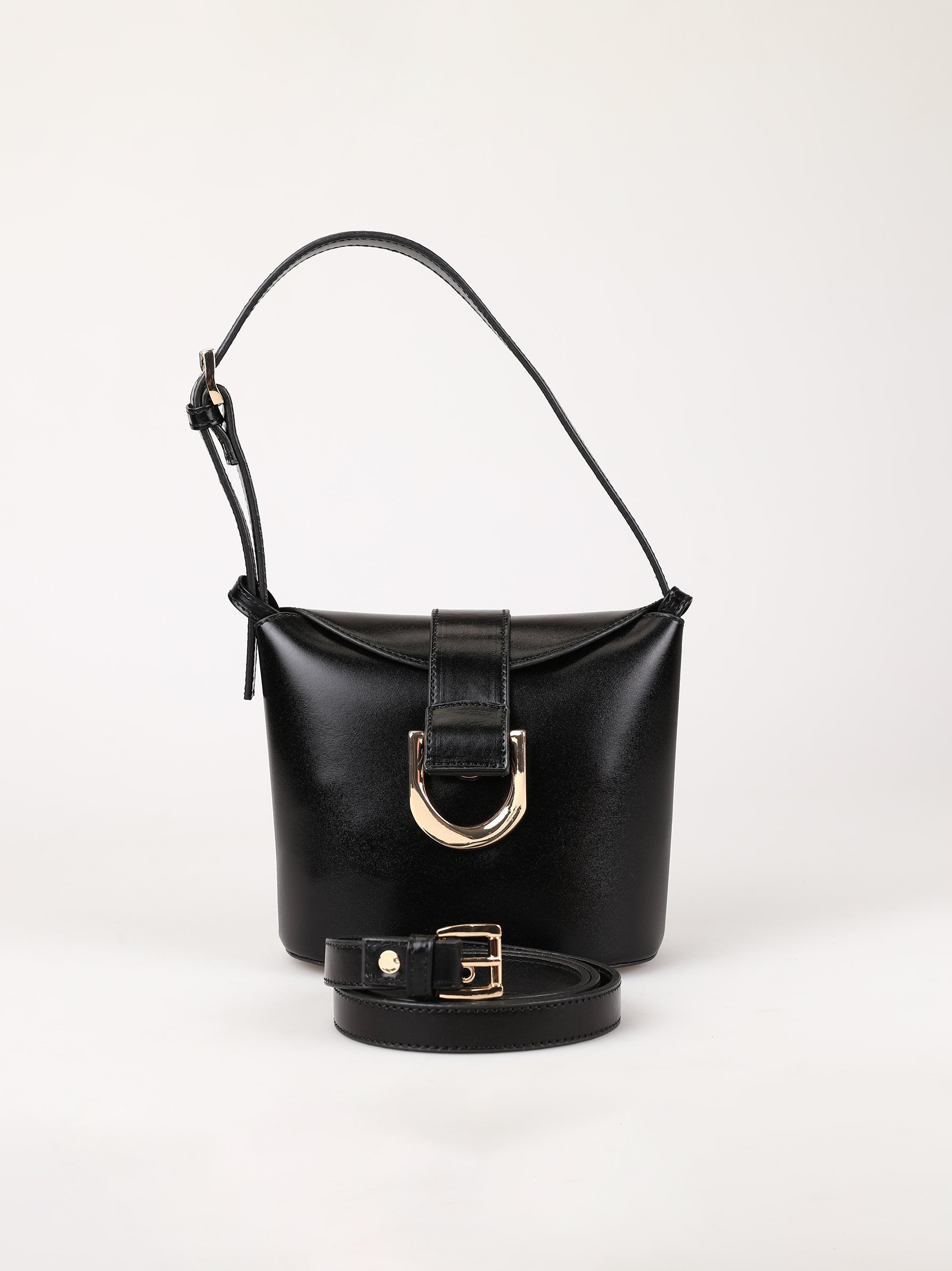 Metallic Black Shoulder Bag