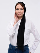 Black chiffon neck scarf