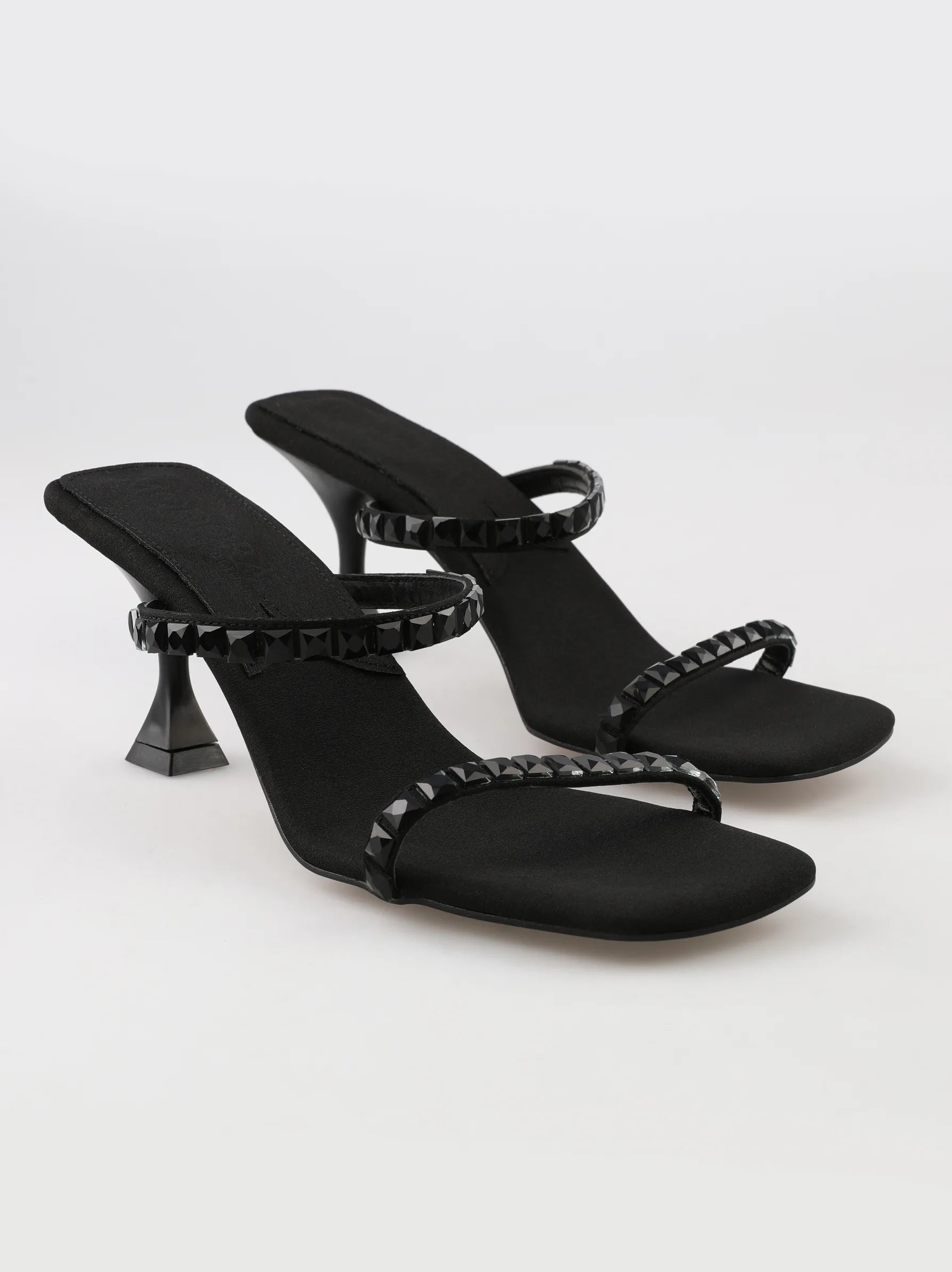 black Heel Mules