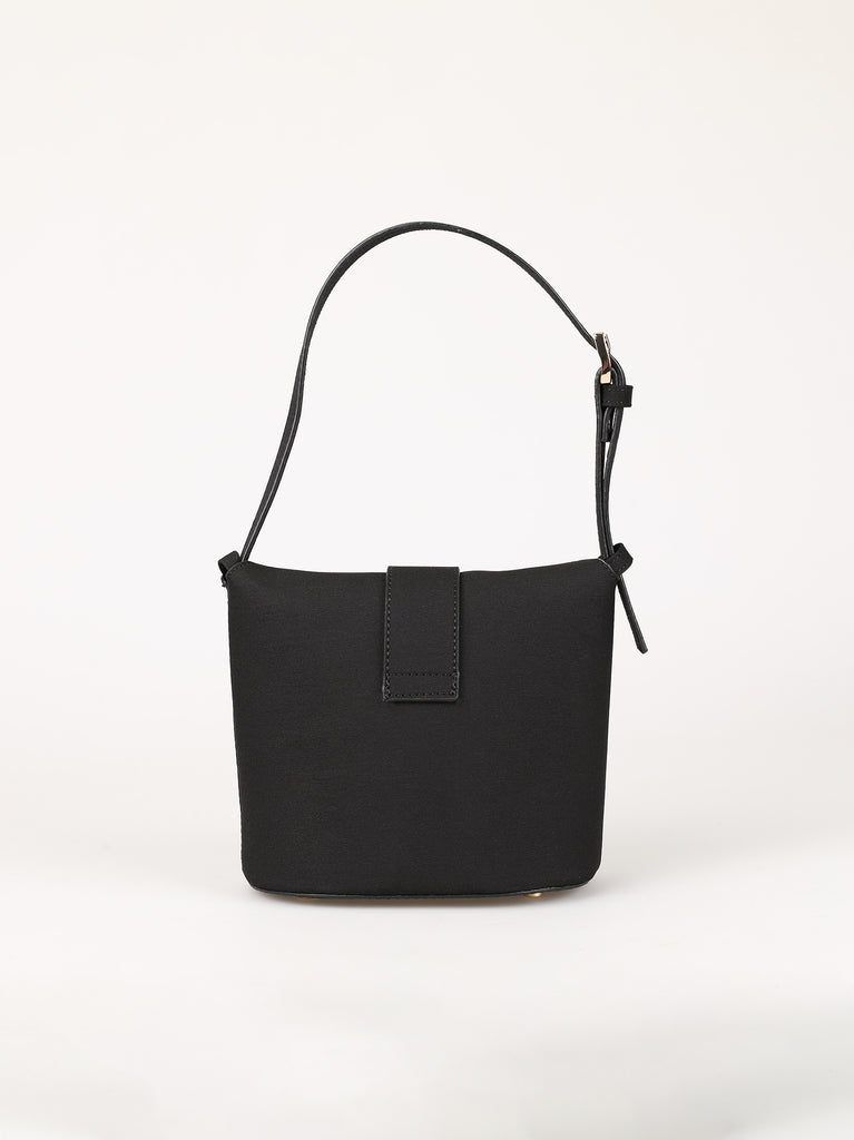 buy black buckle shoulder bag