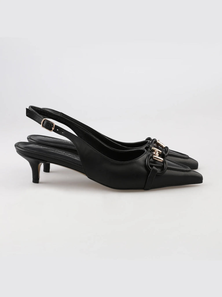 gold buckle slingback heels