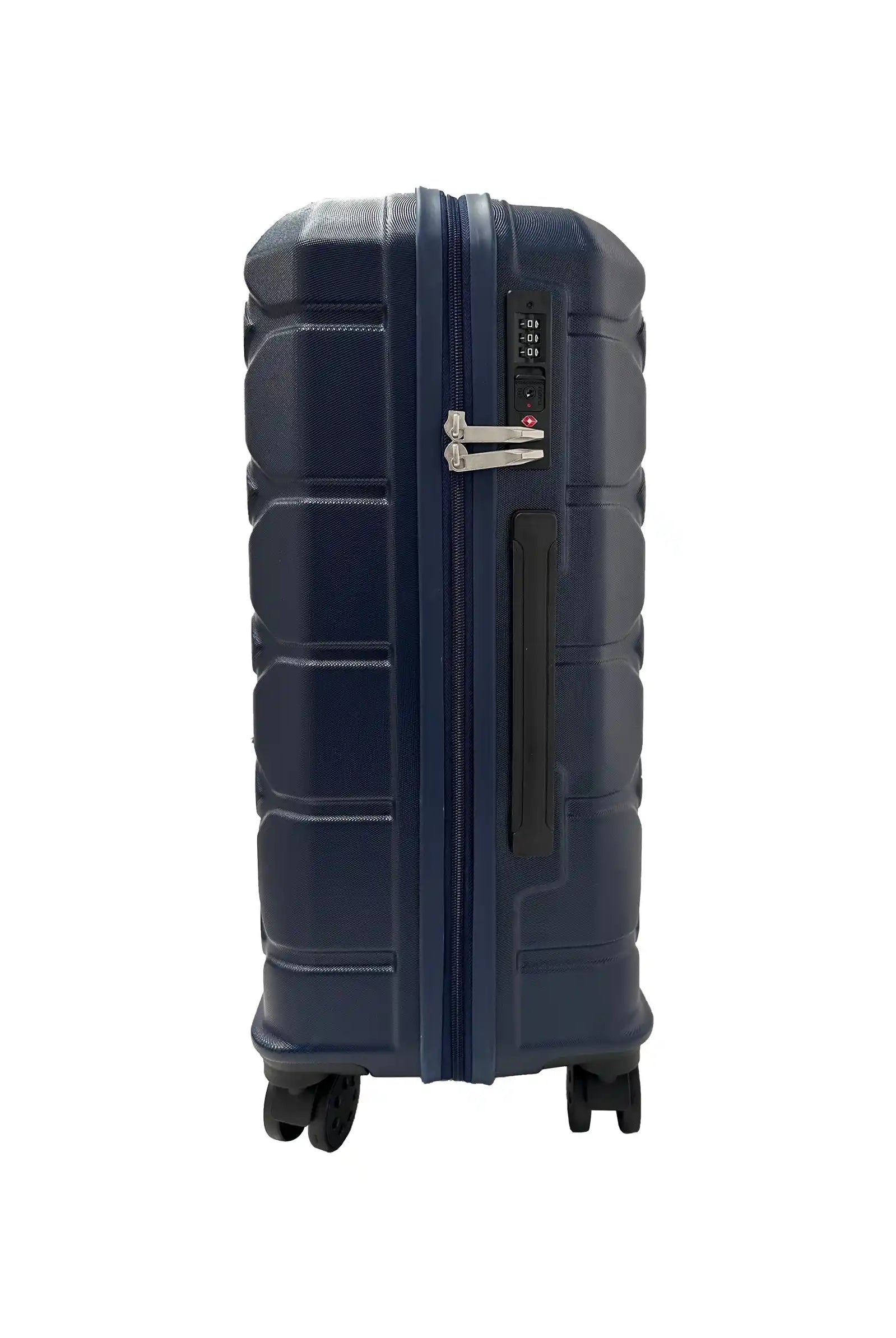 navy medium suitcase with wheels