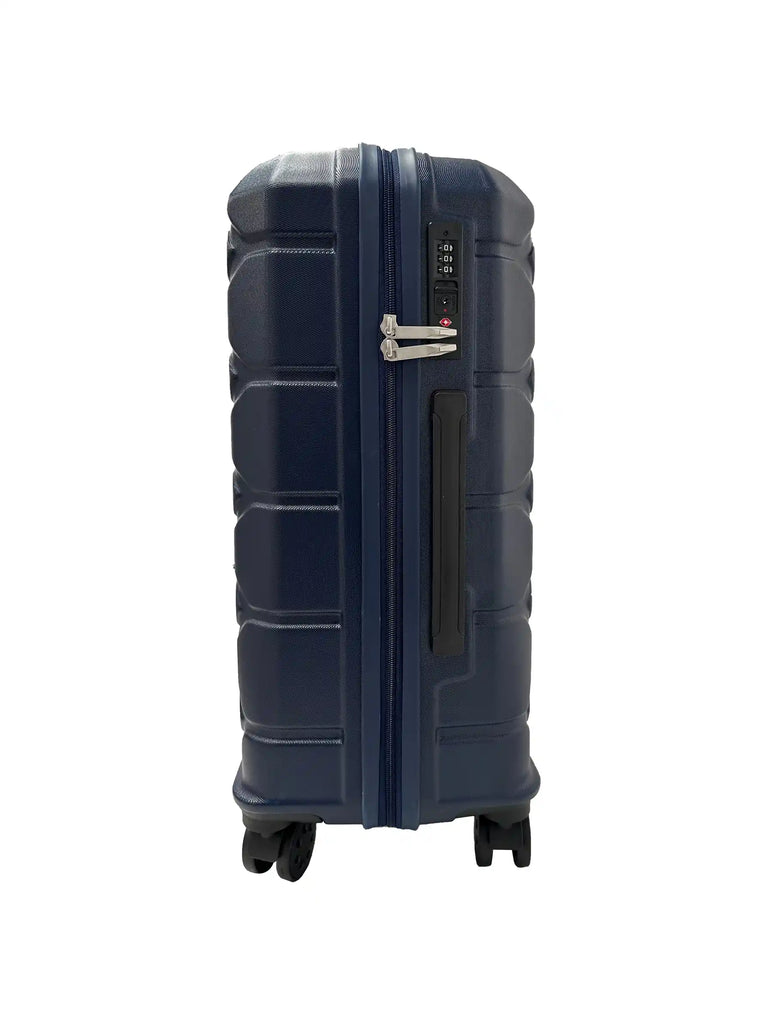 navy medium suitcase with wheels
