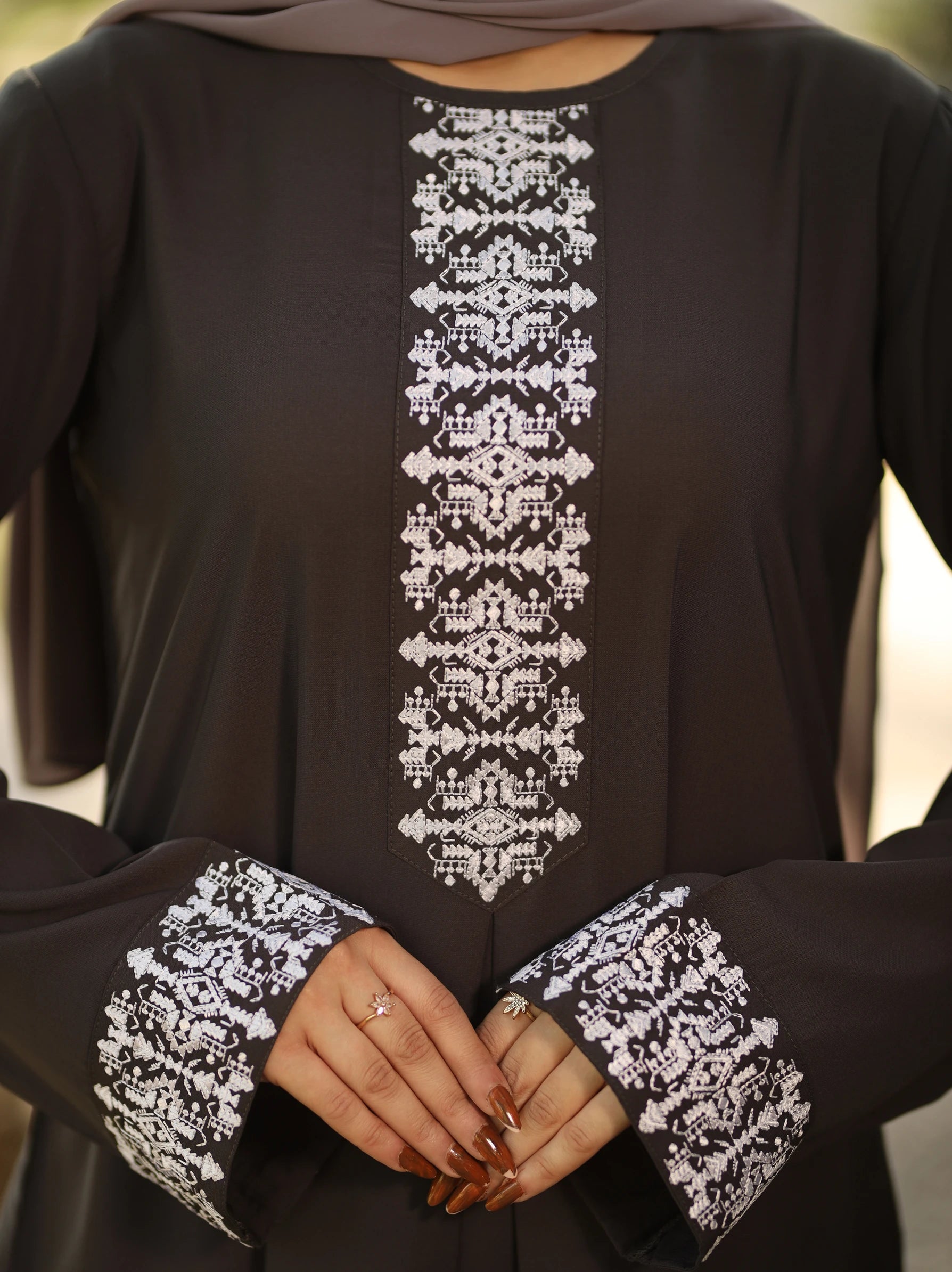 grey abaya dress
