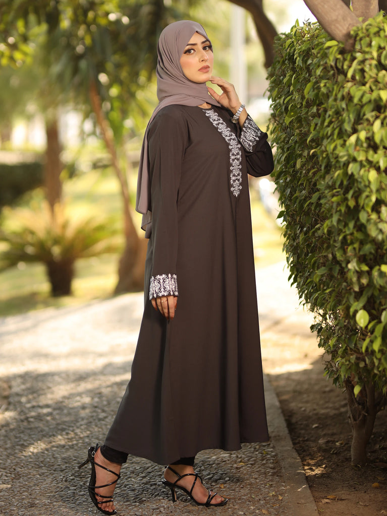 grey maxi abaya