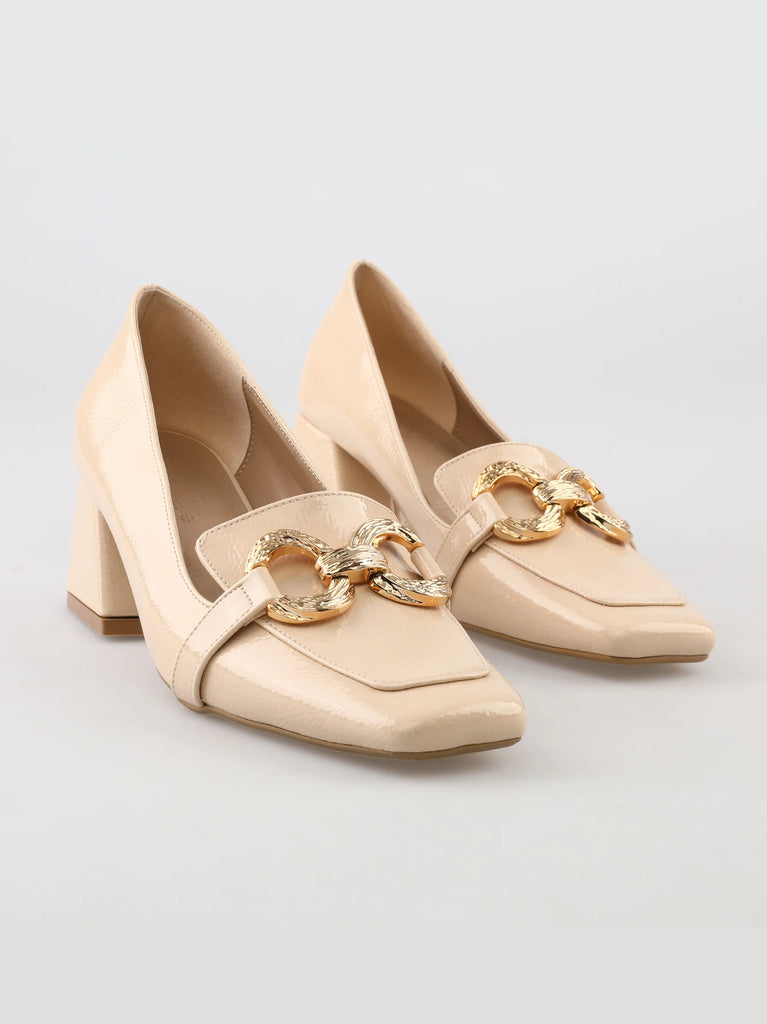 beige block heel shoes