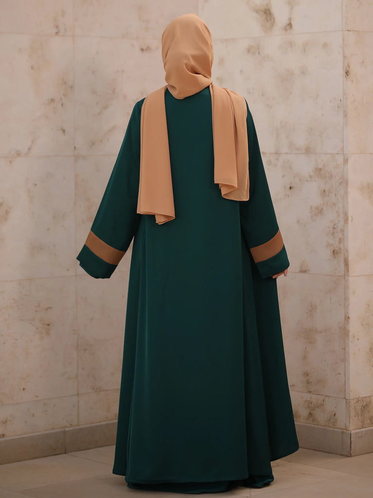 embroidered dark green abaya