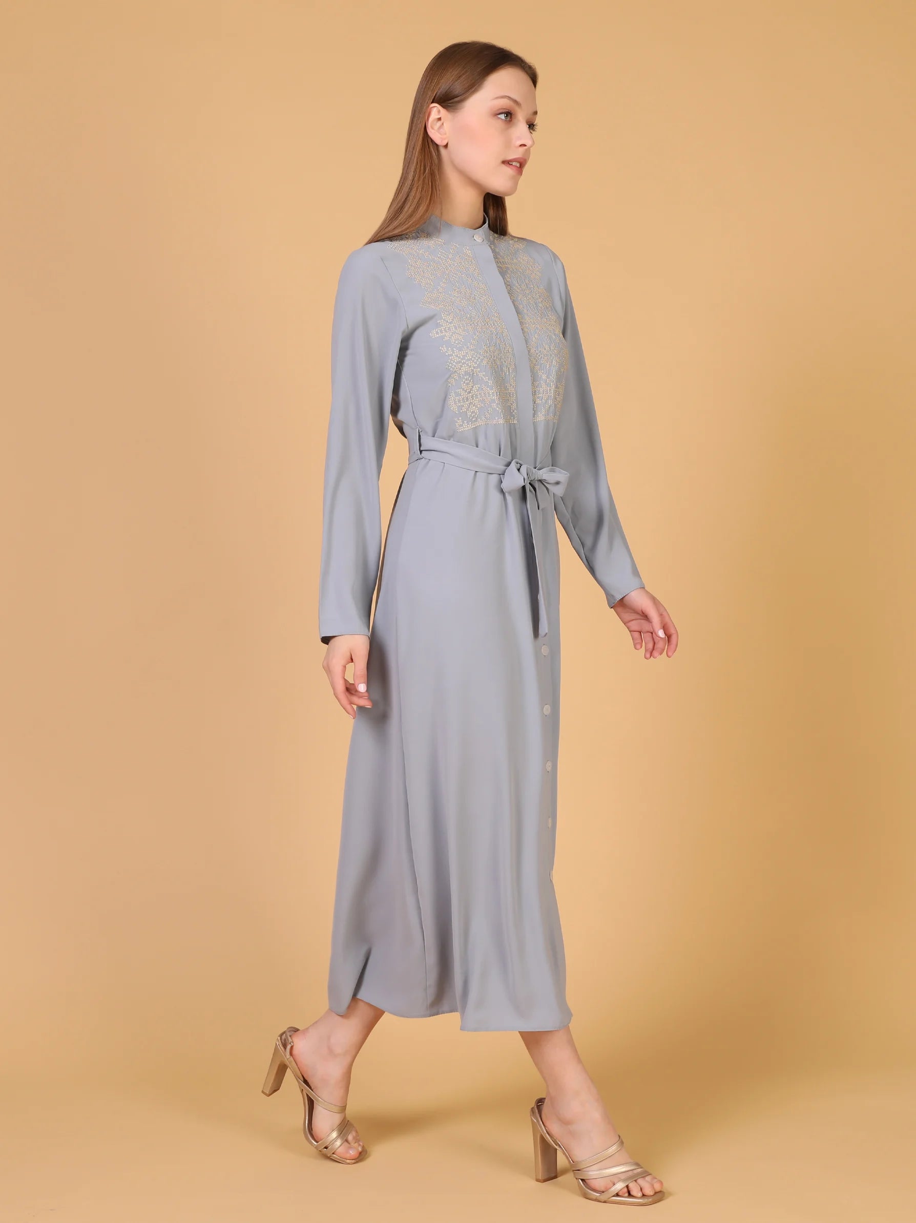 Long top dress embroidery