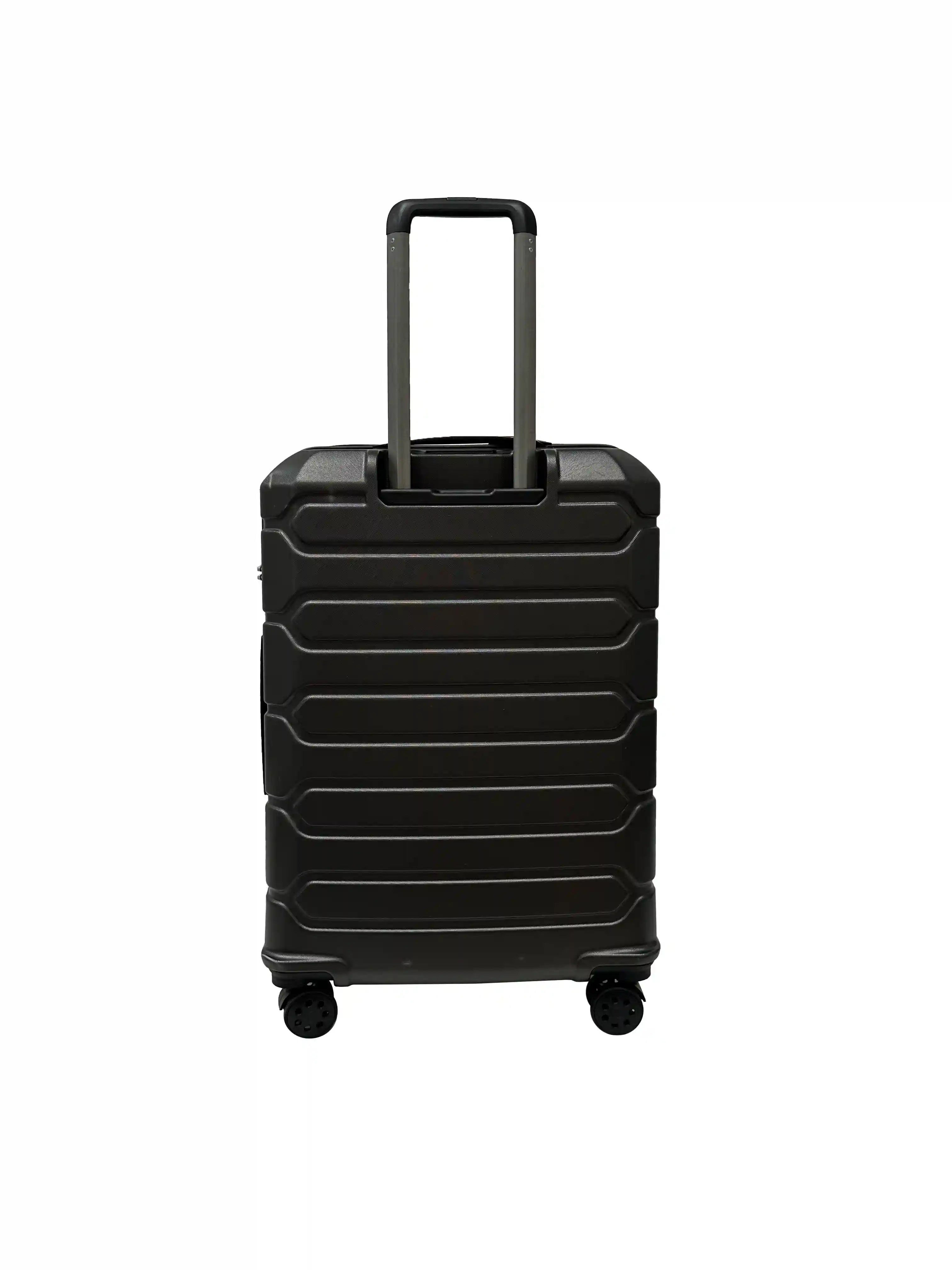 dark grey large hard shell suitcase