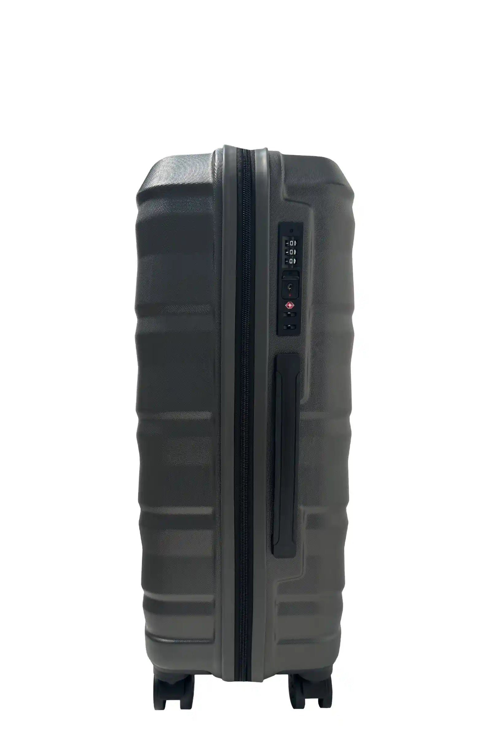 dark grey medium hard shell suitcase