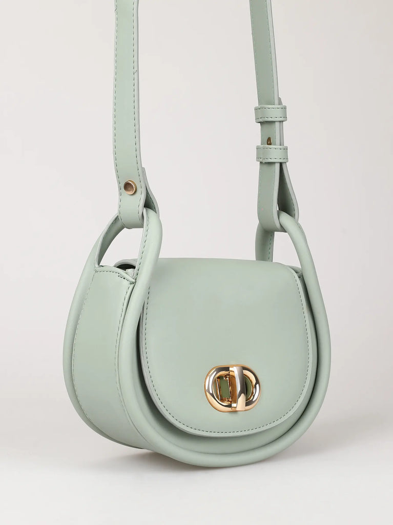 mint green round tubular bag