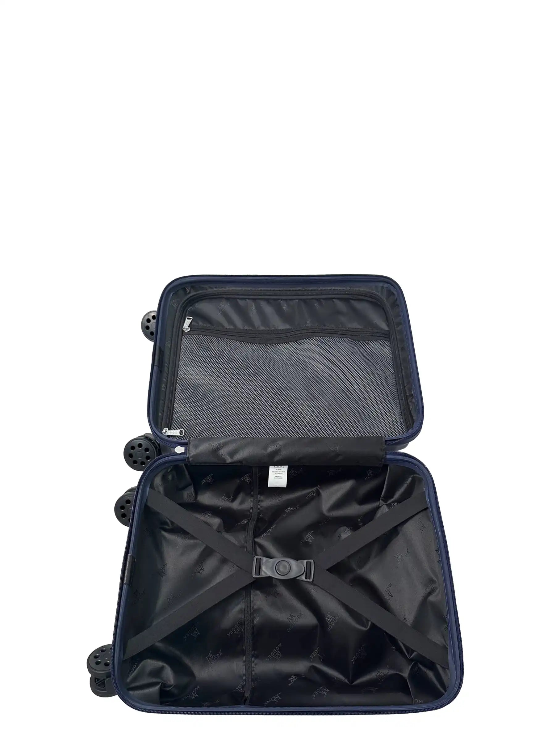 navy suitcase