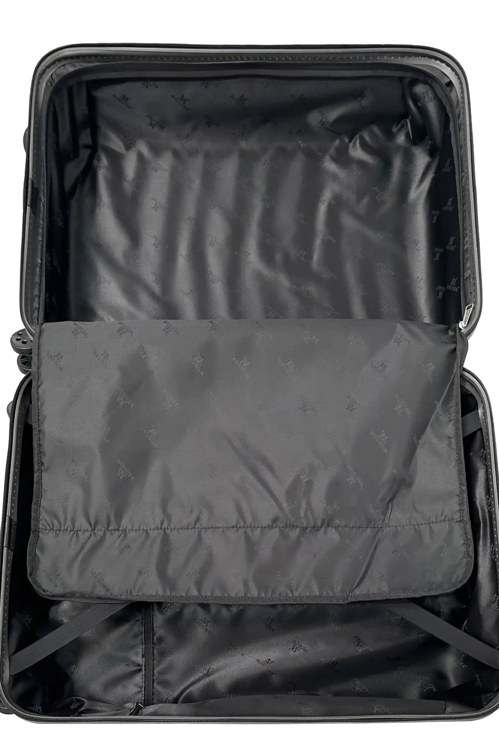 vague dark grey suitcase