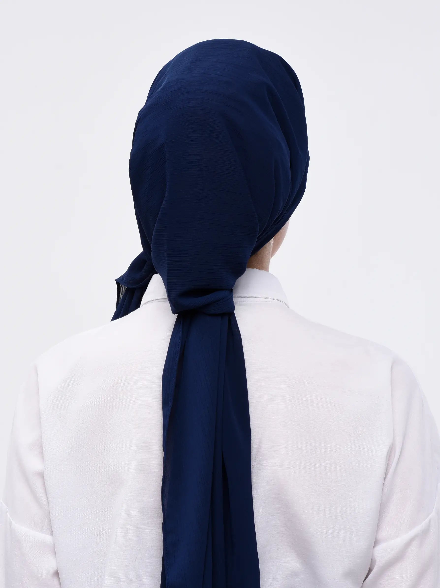 Navy blue silk scarf for ladies