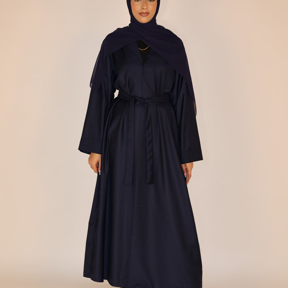 Plain Navy Long Coat – Modora UK