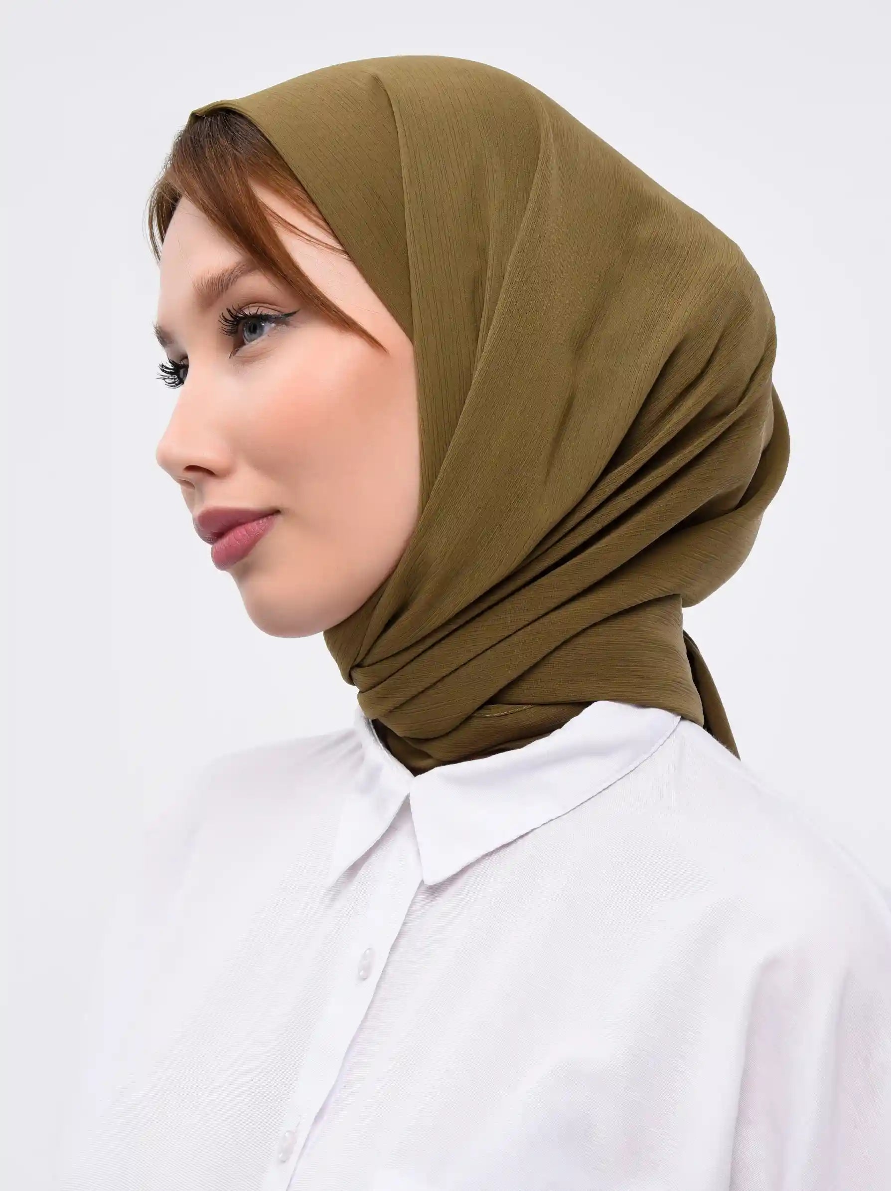 Olive green 2025 silk scarf