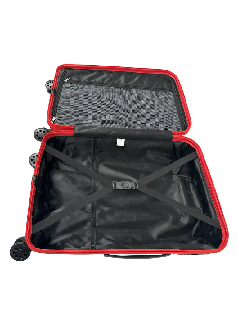 Red medium 4 wheel suitcase