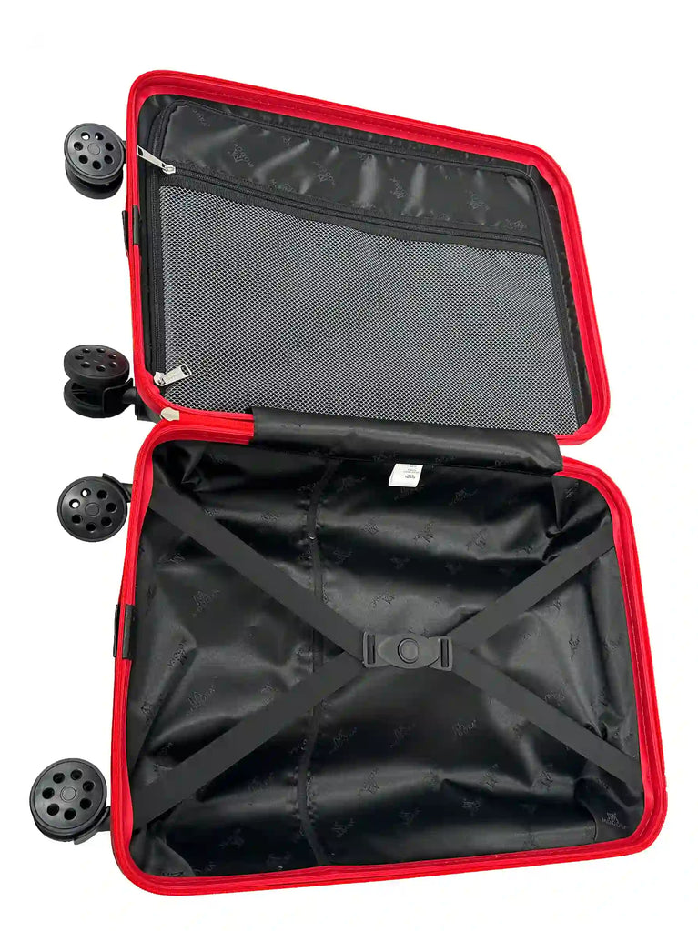 Red cabin luggage suitcase