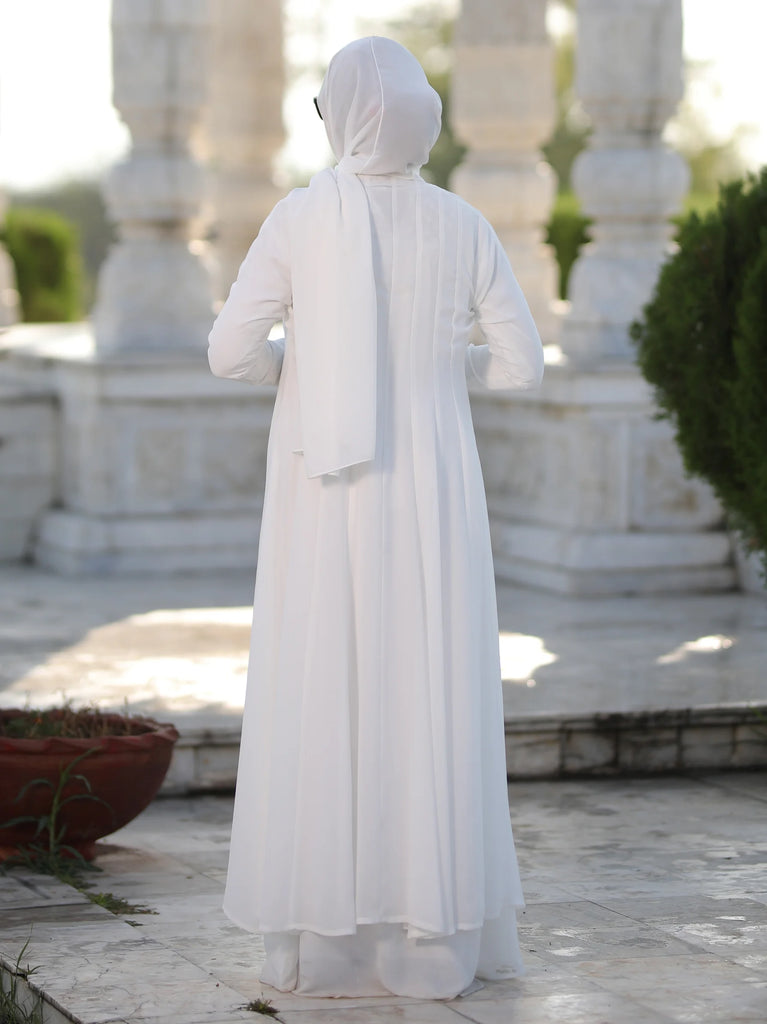 white embroidered abaya