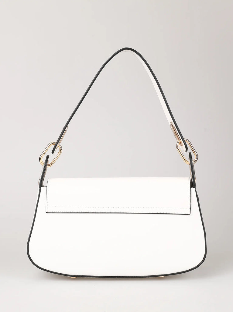 white shoulder baguette bag