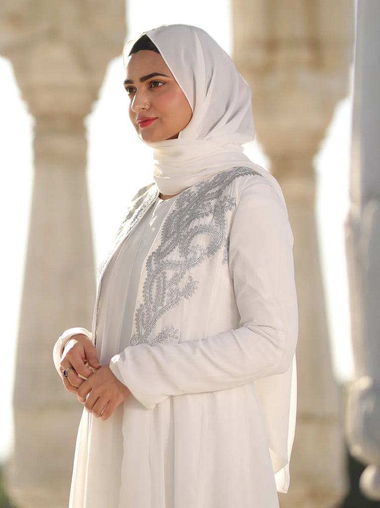 white open abaya