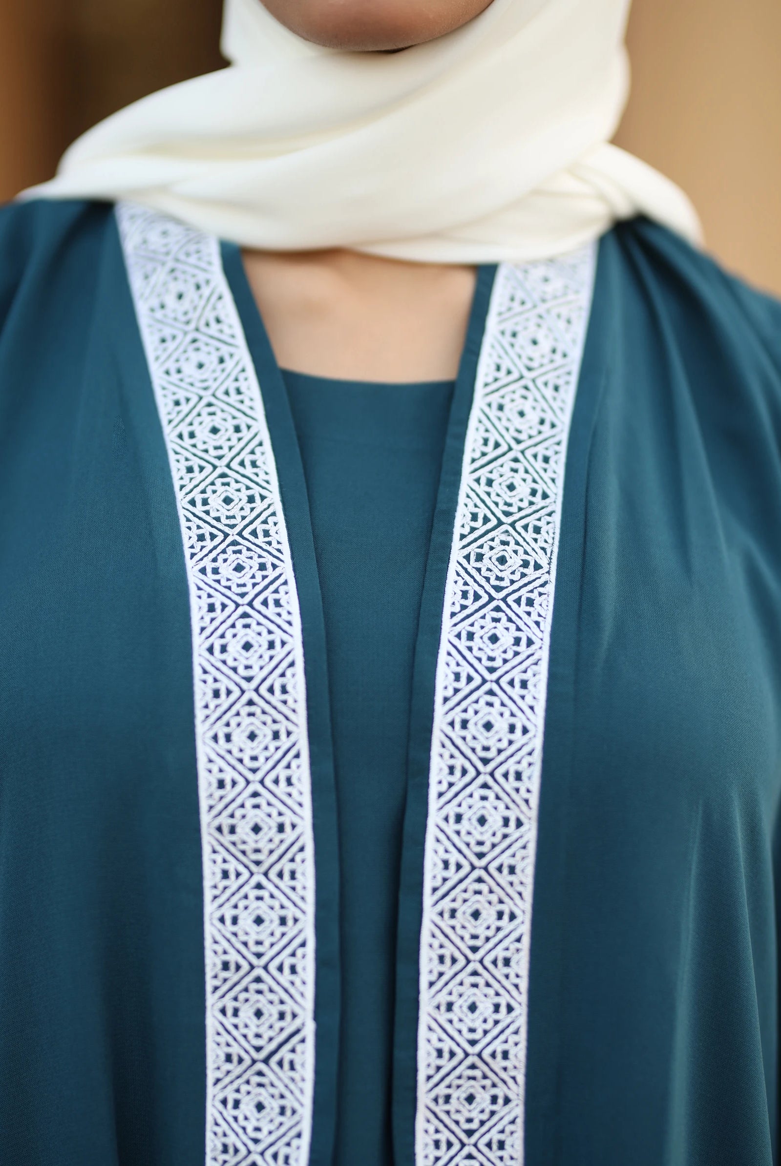 blue embroidery abaya