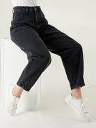 high waist balloon jeans