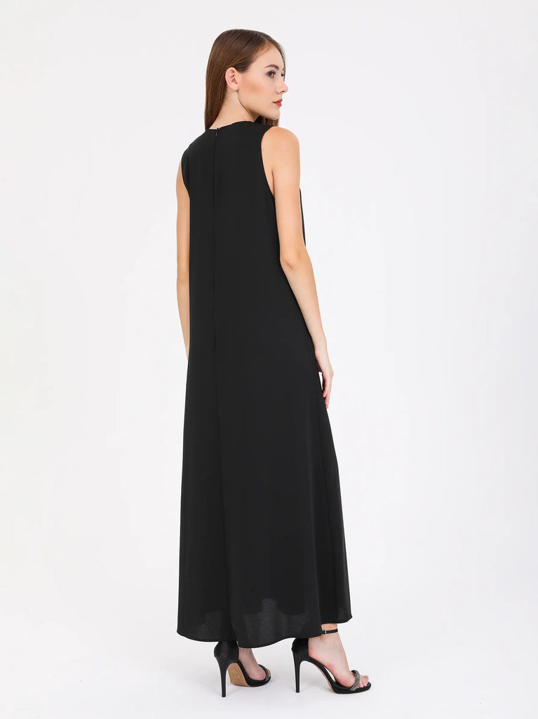 black abaya slip dress