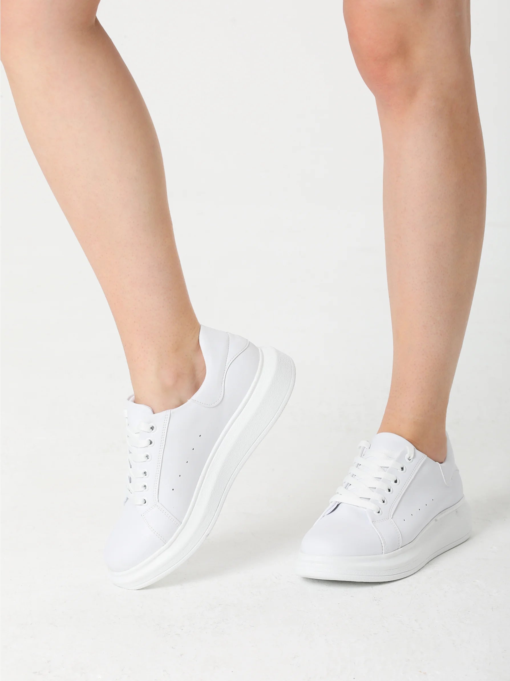 Womens white 2025 flat trainers