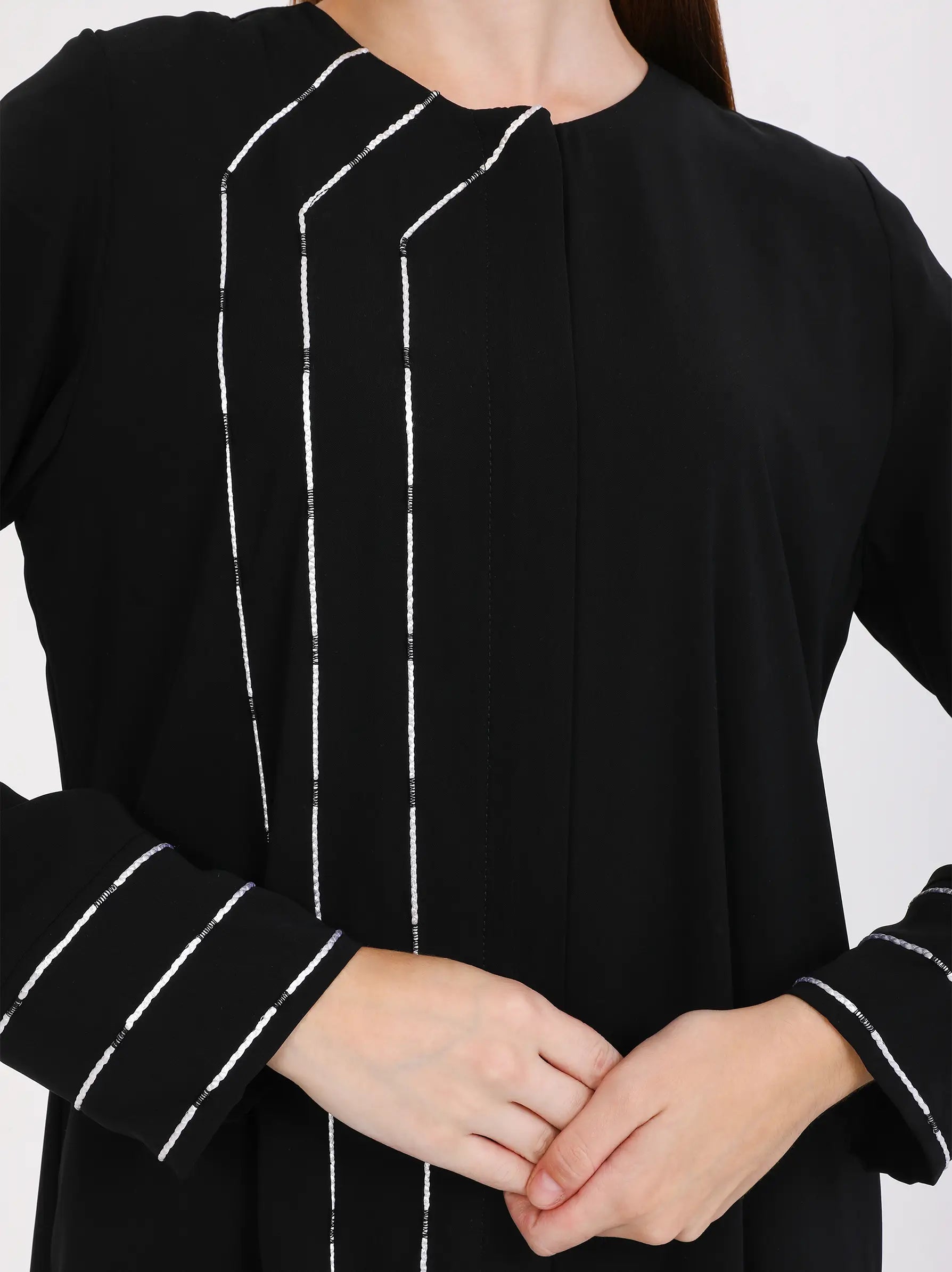 Black open abaya