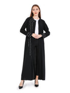 black plain open abaya