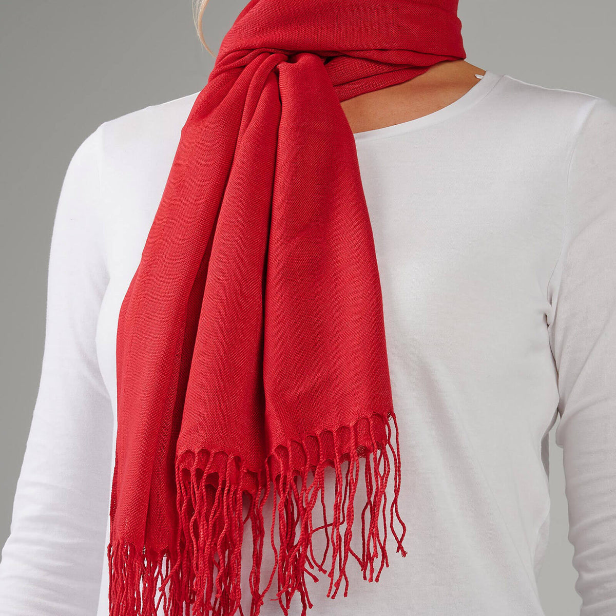 Red Tassel Finish Scarf Red Hijab Shop Online Women Red Scarf UK Modora UK