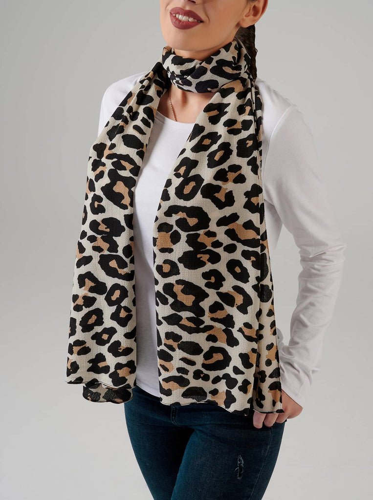 leopard chiffon scarf