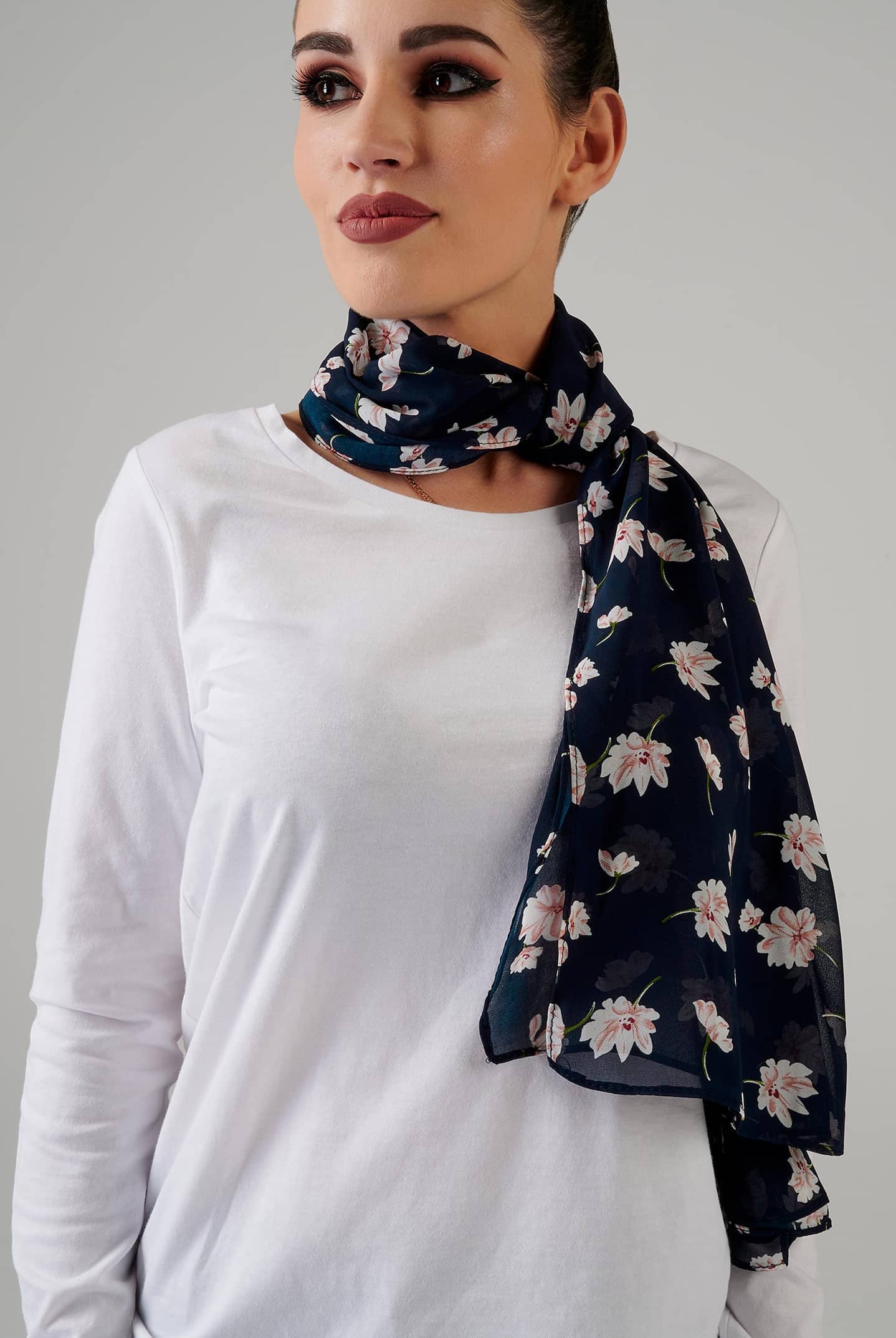 floral chiffon scarf