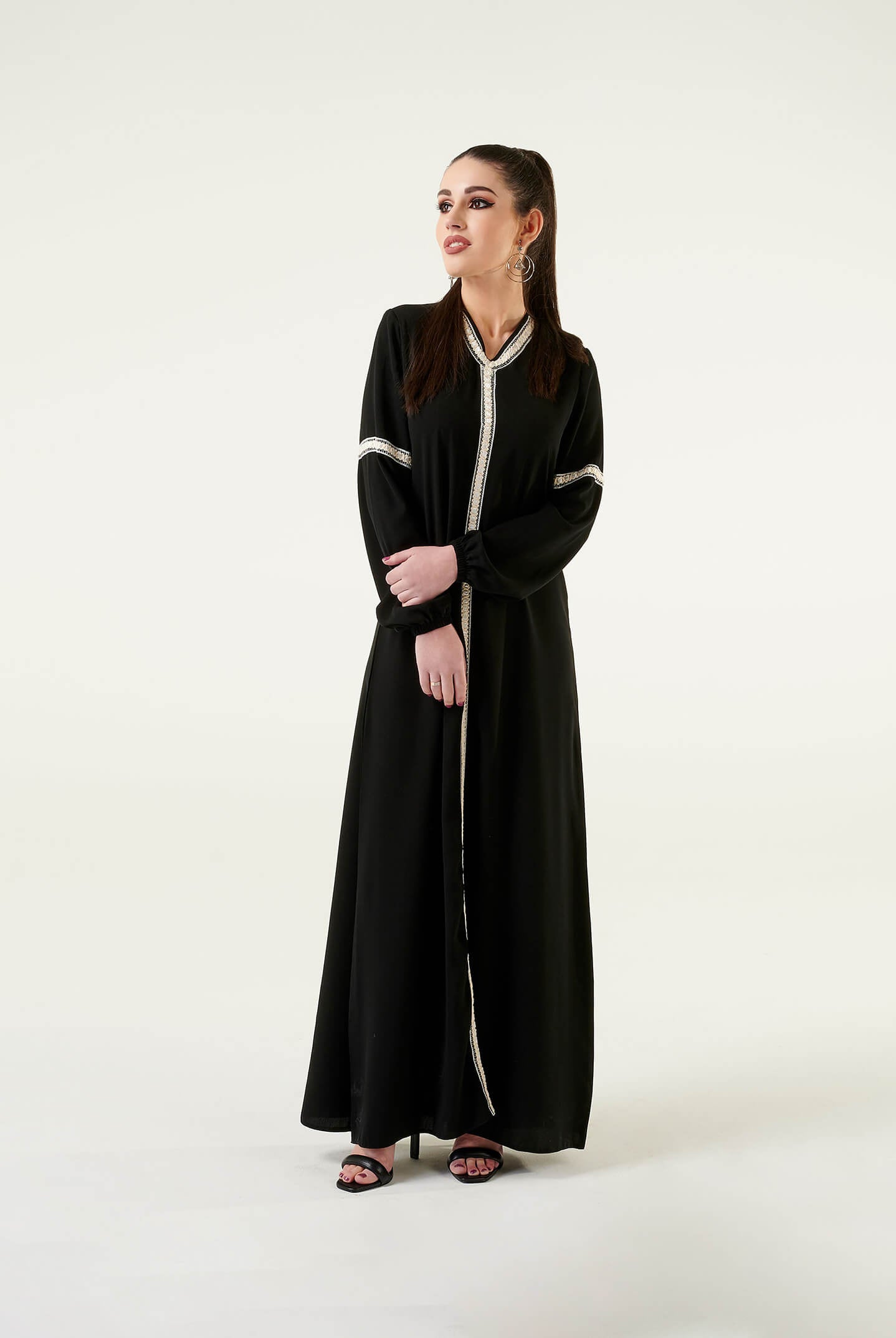 black abaya maxi dress