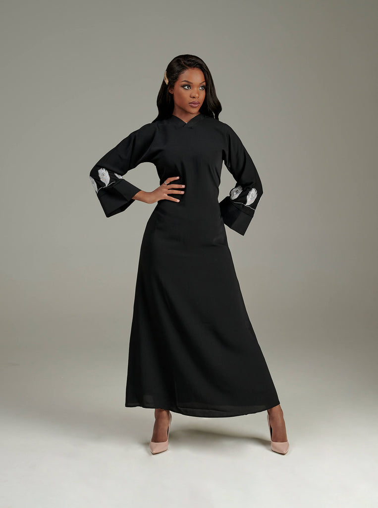 v neck maxi dress