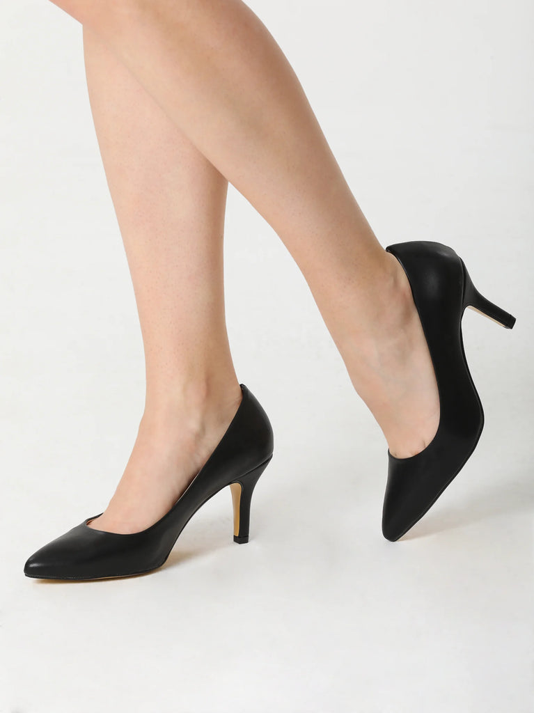 black stiletto heels
