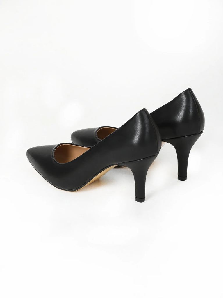 black stiletto heels
