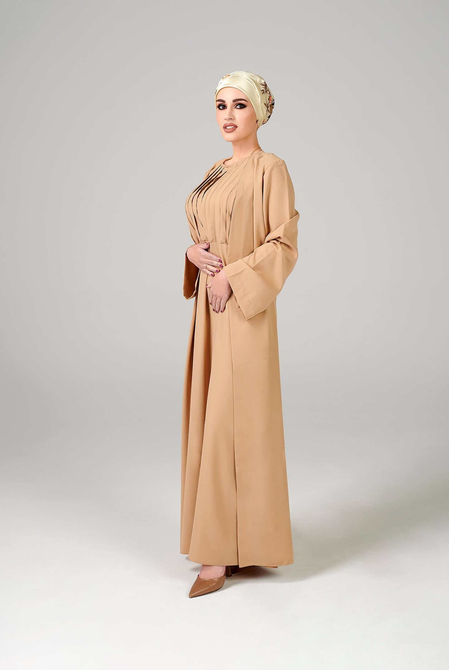 Modern Beige Abaya Dress