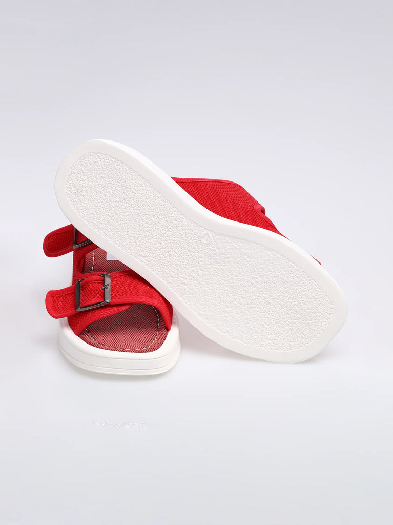 women's red blue sandals