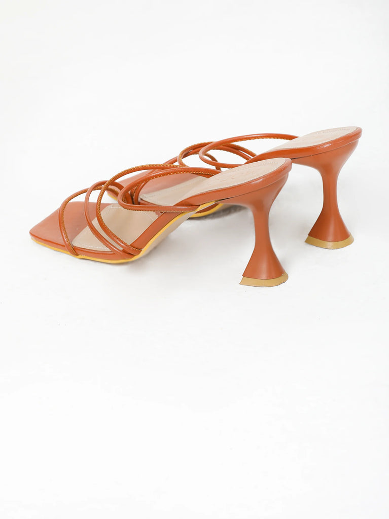 strappy brown heels uk