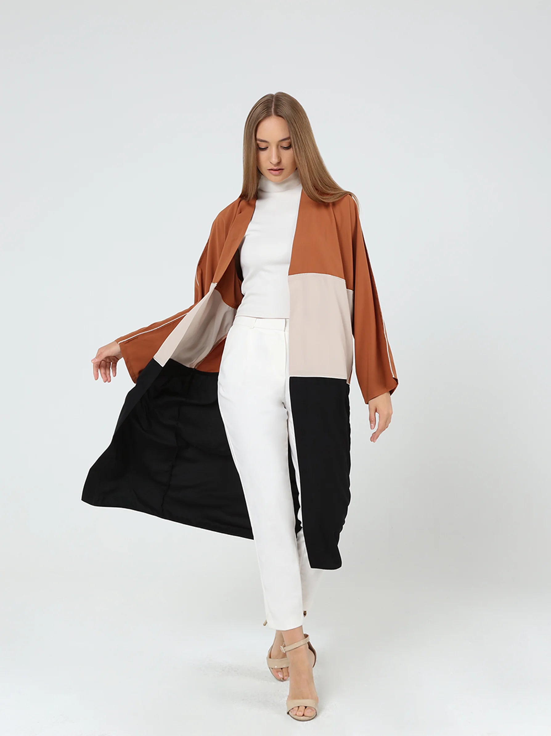 rust cream kimono jacket