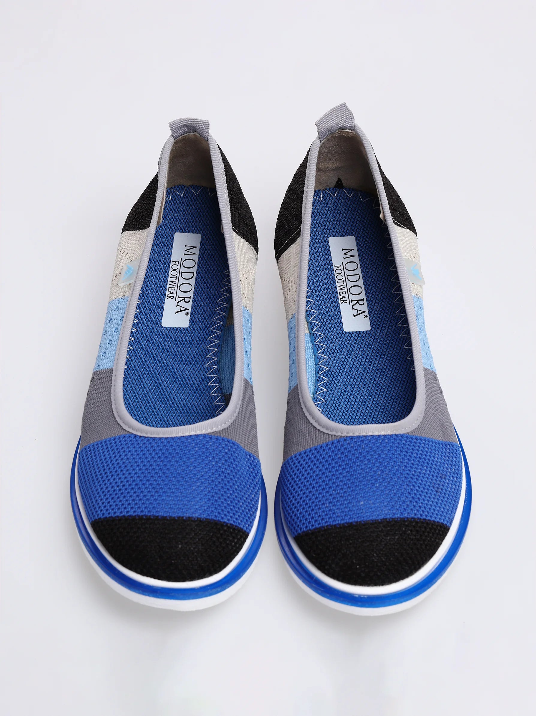 Blue Black Flat Pumps