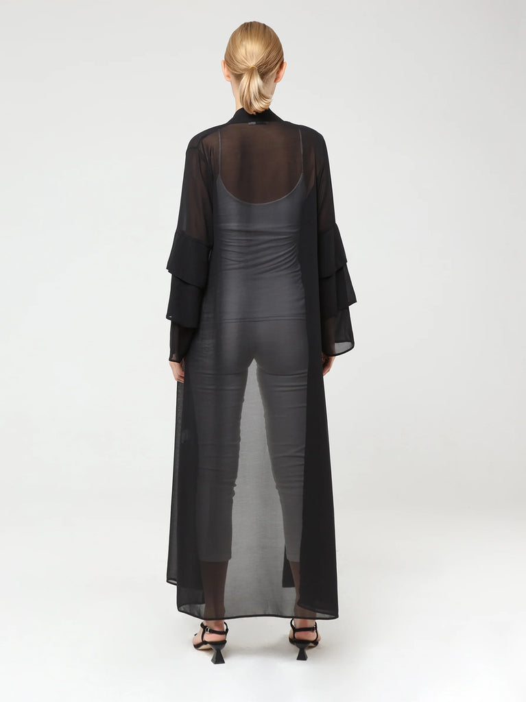 black sheer kimono womens
