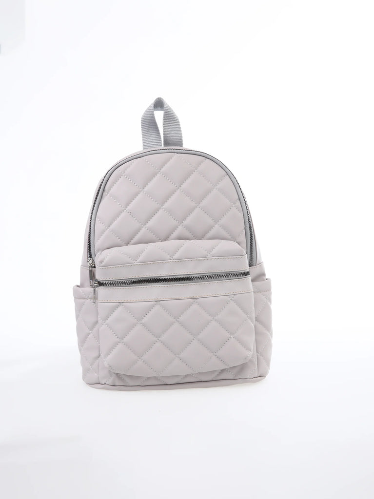 Grey Quilted Backpack UK
