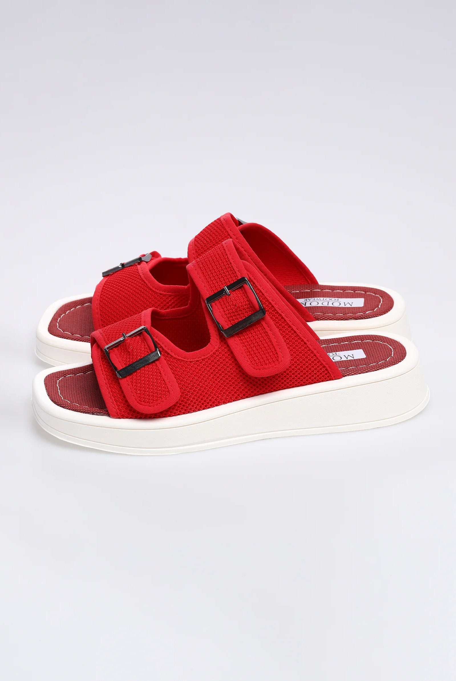 buy women's footwear flat red sandals	