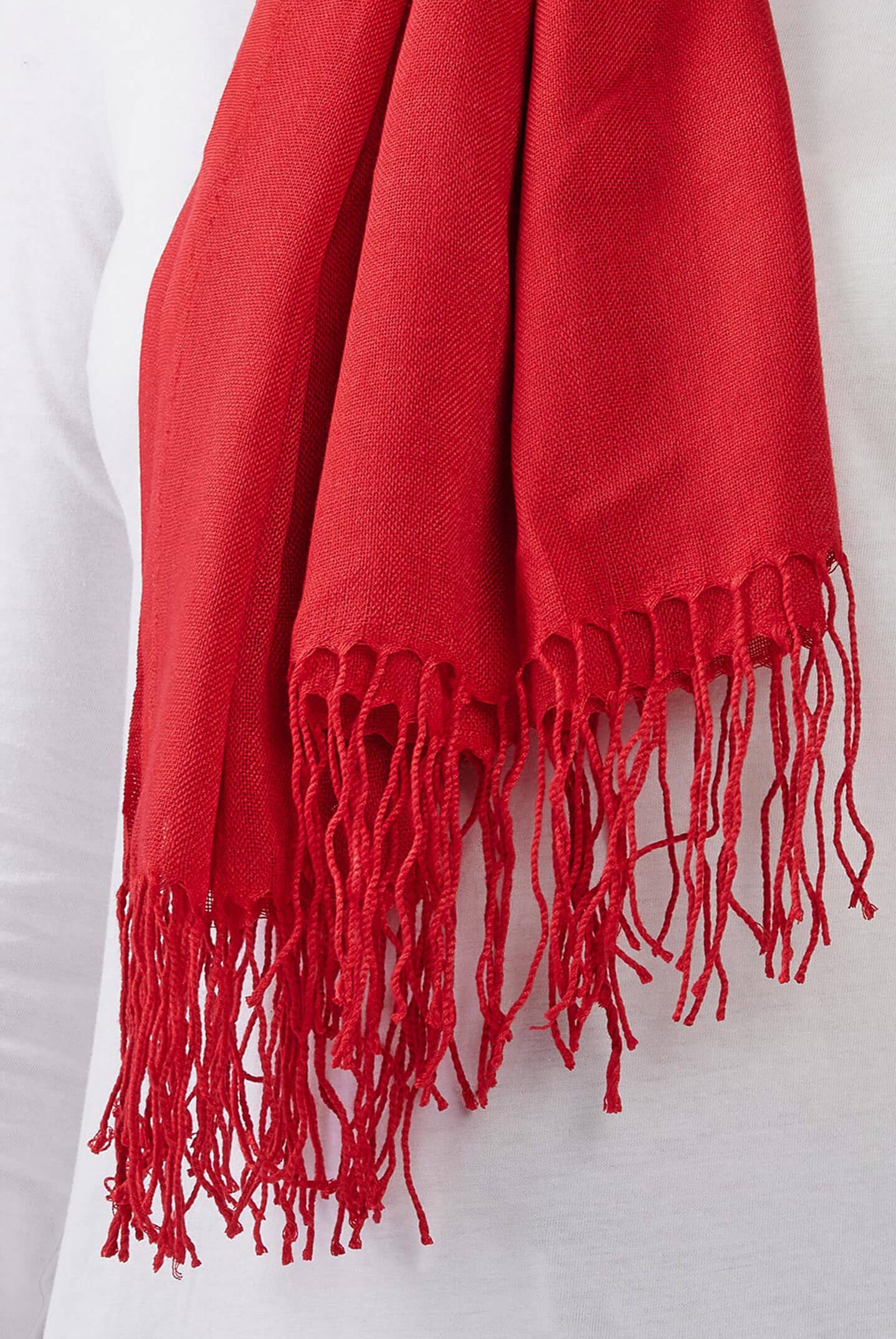 red tassel scarf
