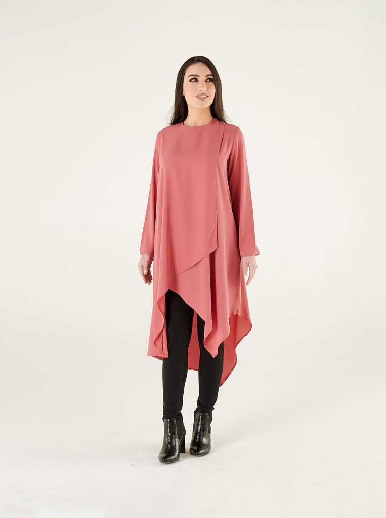 Siesta Pink Wrap Front Tunic