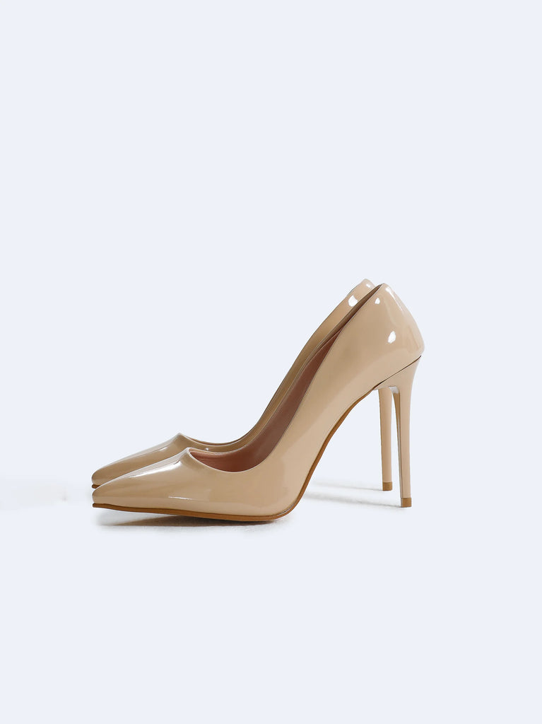 tan court shoes high heel