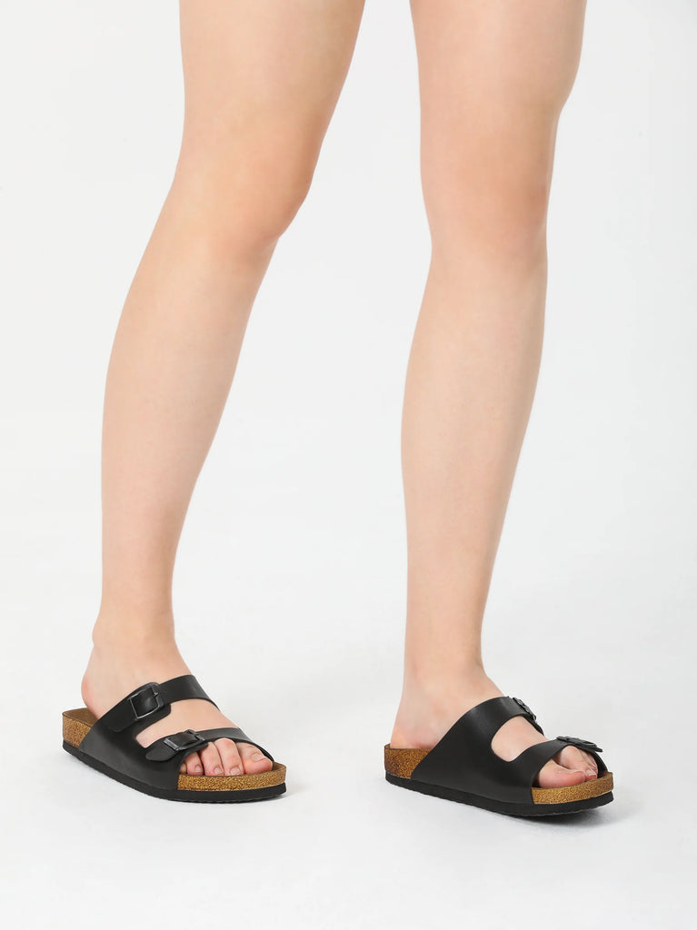 black sandals flat
